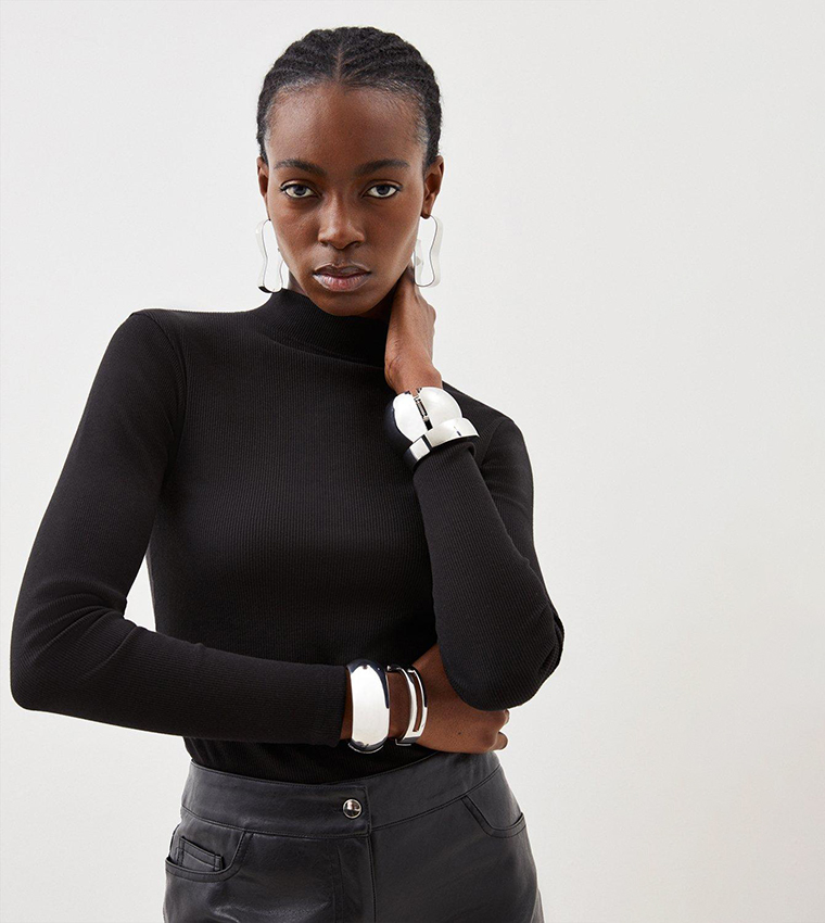 Turtle neck black top hotsell