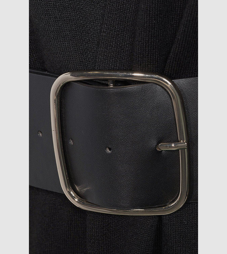 Viscose Blend Knit Maxi Belted Cardigan