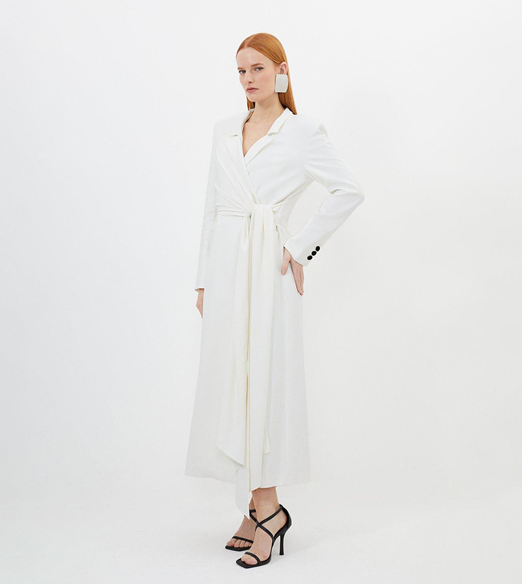 lace chiffon dress Wedtrend Women Boho Wedding Dress Ivory Lace Chiffon V-Neck Long Sleeve  Bridal Dress – WEDTREND main image 1