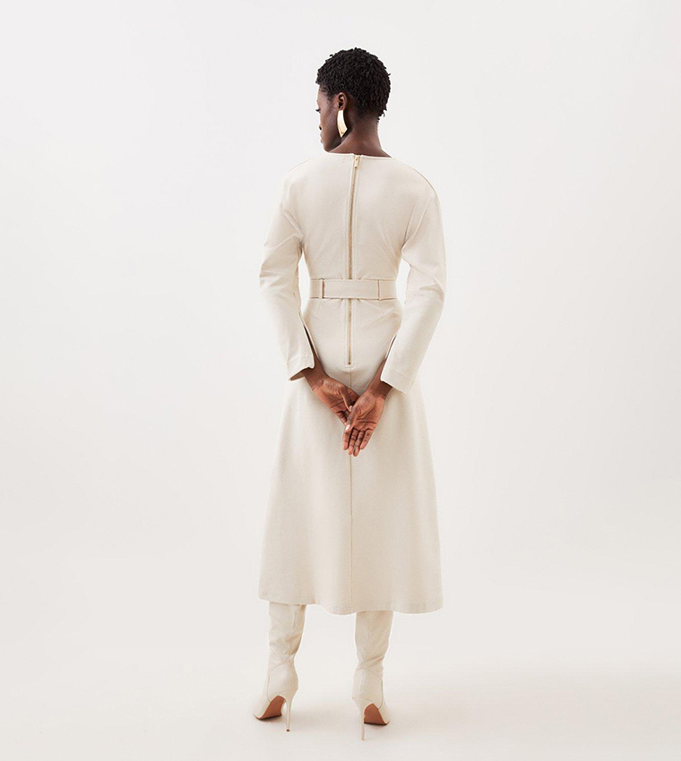 Ponte Belted Midi Dress