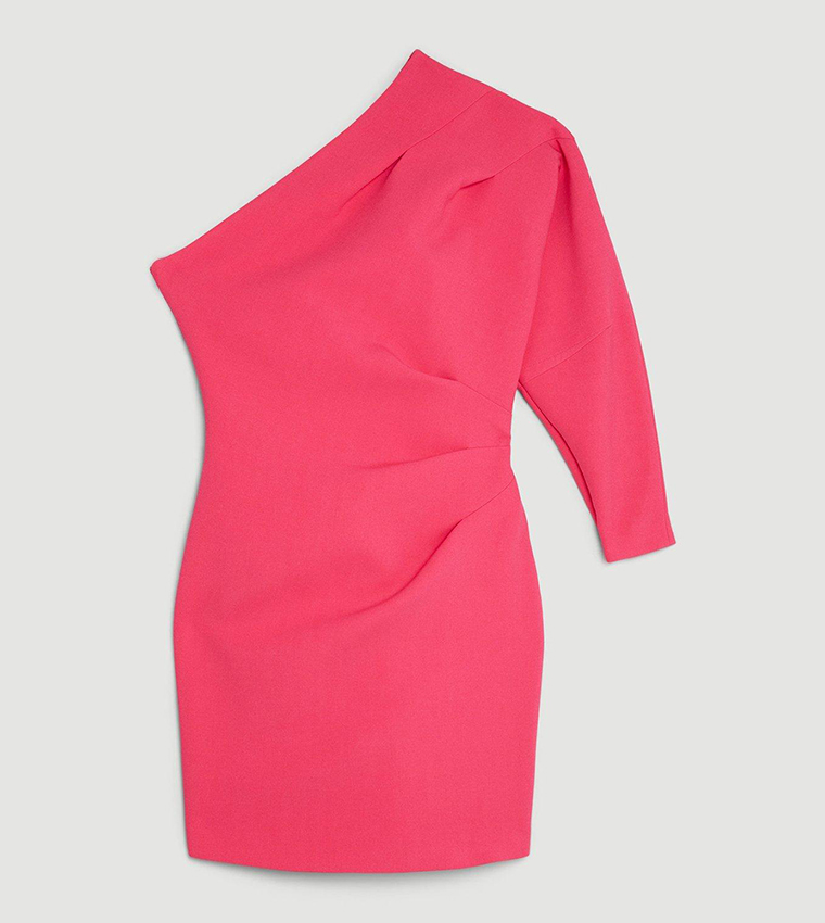 Buy Karen Millen Compact Stretch Tailored One Shoulder Mini Dress