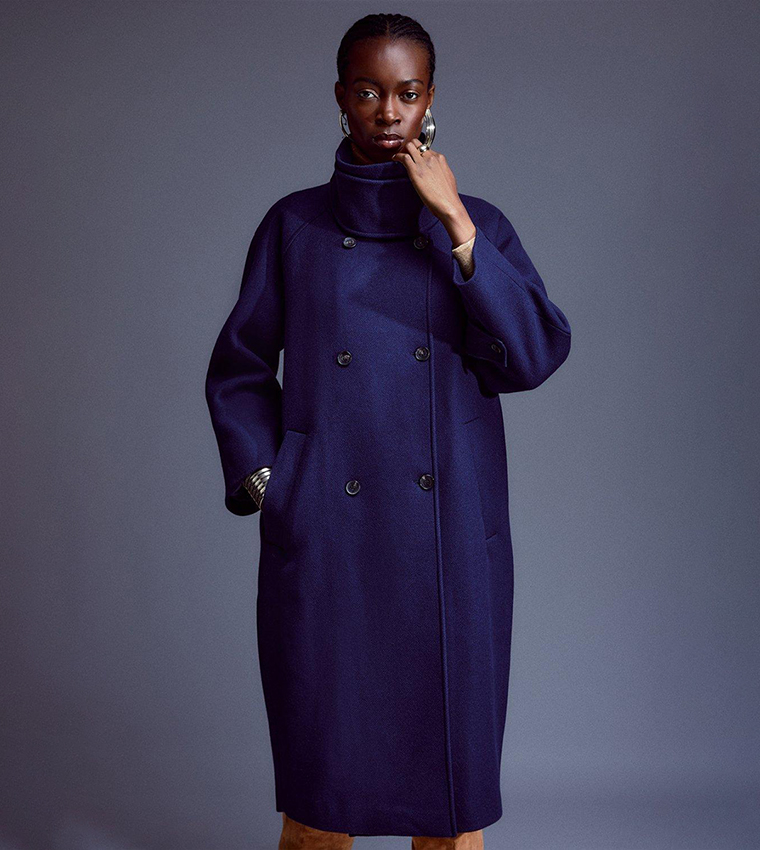 Karen millen navy on sale coat