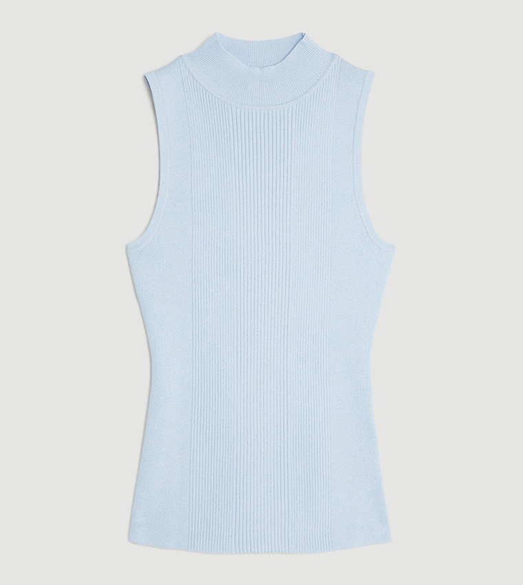 Viscose Blend Ribbed Knit Top