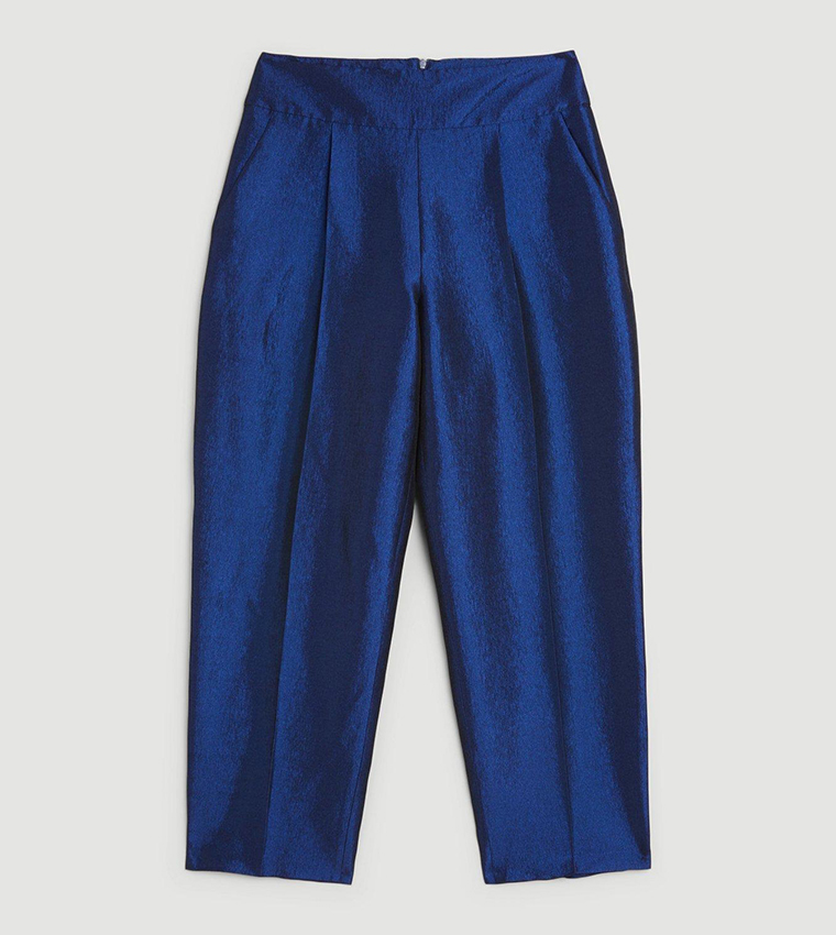 Tailored Wide Waistband Tapered Trousers