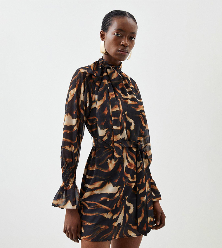 Karen millen best sale tiger print dress