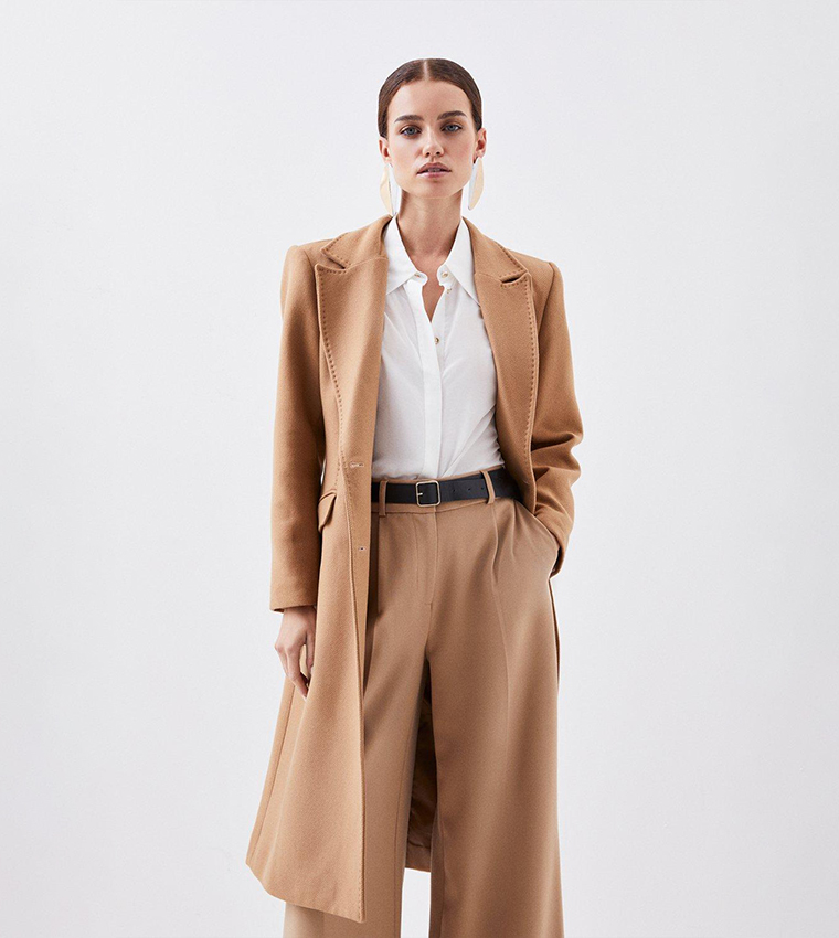 Wool on sale fitted coat