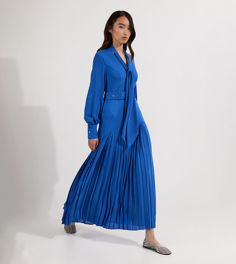Jersey Ponte Georgette Midi Dress