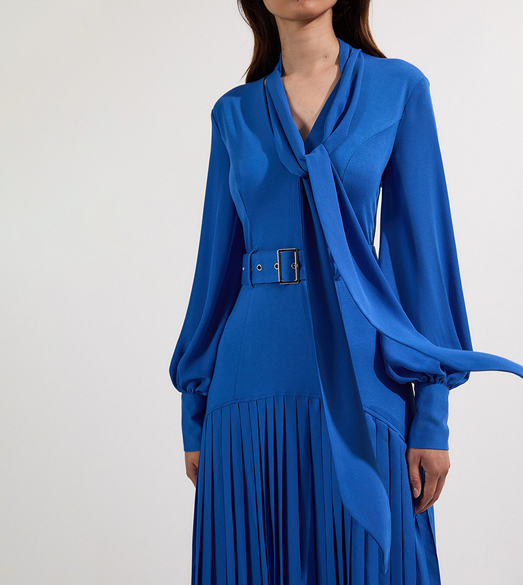 Jersey Ponte Georgette Midi Dress