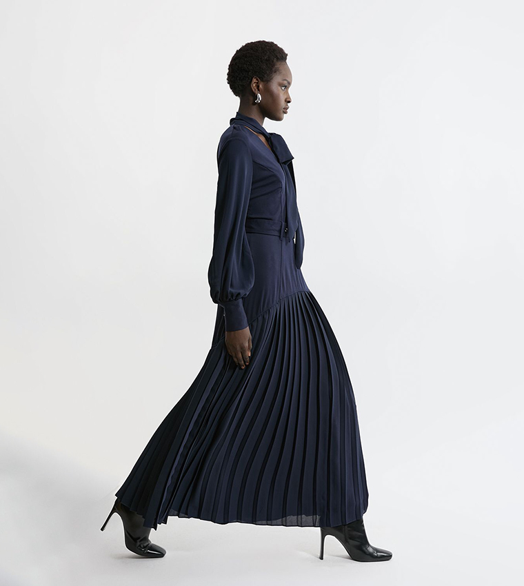 Jersey Ponte Georgette Mix Maxi Dress