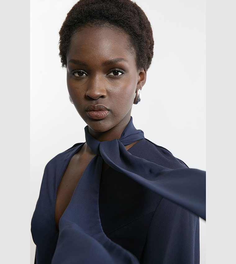 Jersey Ponte Georgette Mix Maxi Dress