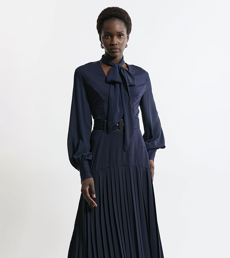 Jersey Ponte Georgette Mix Maxi Dress