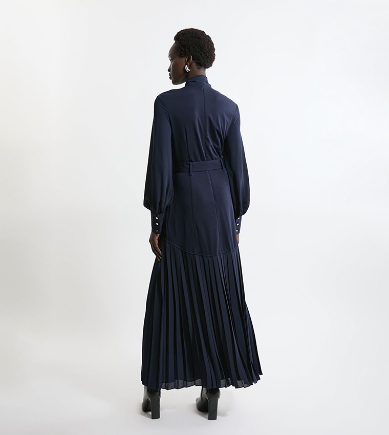 Jersey Ponte Georgette Mix Maxi Dress