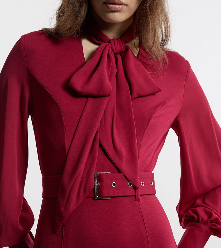 فستان ماكسي مزيج بونتي جورجيت جيرسي