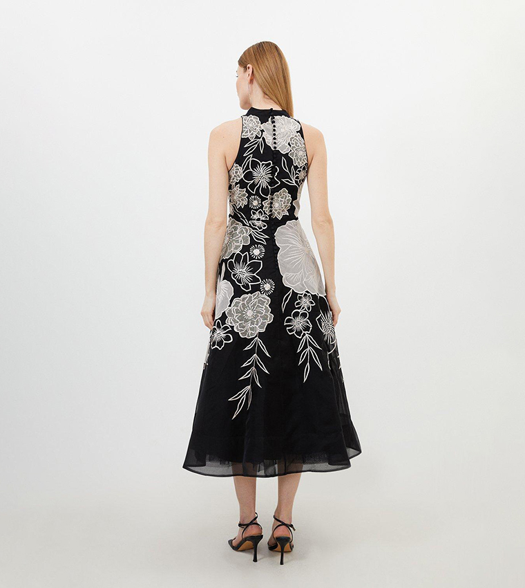 chinese dress ladies Petal Whispers Mesh Floral Applique Maxi Dress – VICI main image 0