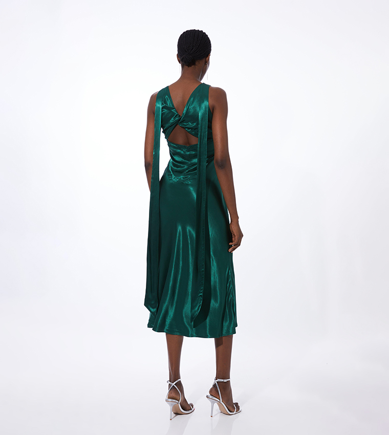 green emerald velvet dress Karen Millen Emerald Green Satin Look Occasion Dress UK 10 US 6 EU 36