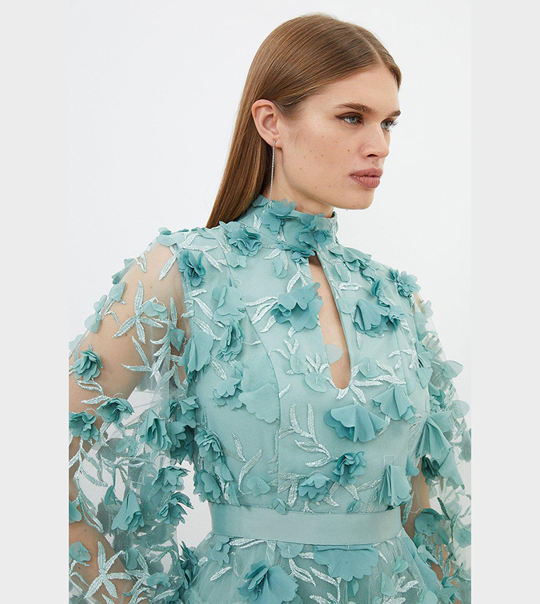 Buy Karen Millen Outlet Petite Floral Applique Woven Mini Dress In