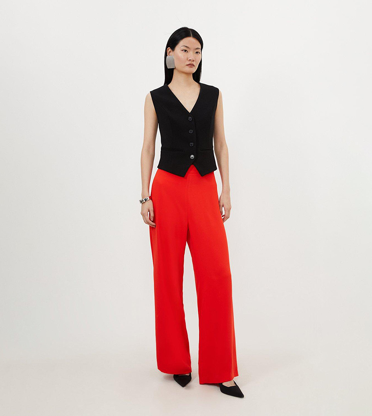 Buy Karen Millen Detachable Pleated Wrap Skirt Straight