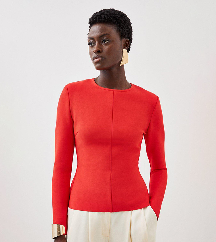 Buy Karen Millen Figure Form Bandage Knit Top In Red