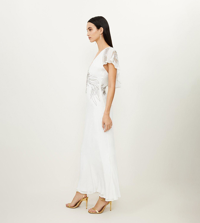 karen millen satin applique woven maxi dress Baby Pink KarenMillen Satin Applique Woven Maxi Dress