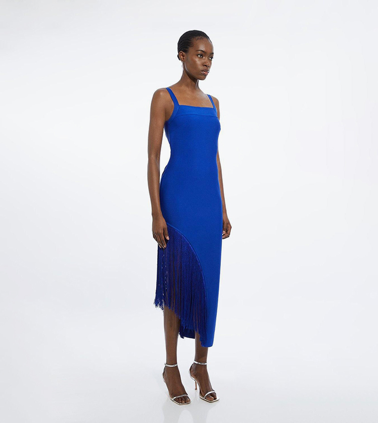 karen millen blue knit dress Karen Millen Blue Knit Dress S – The Wardrobe main image 0