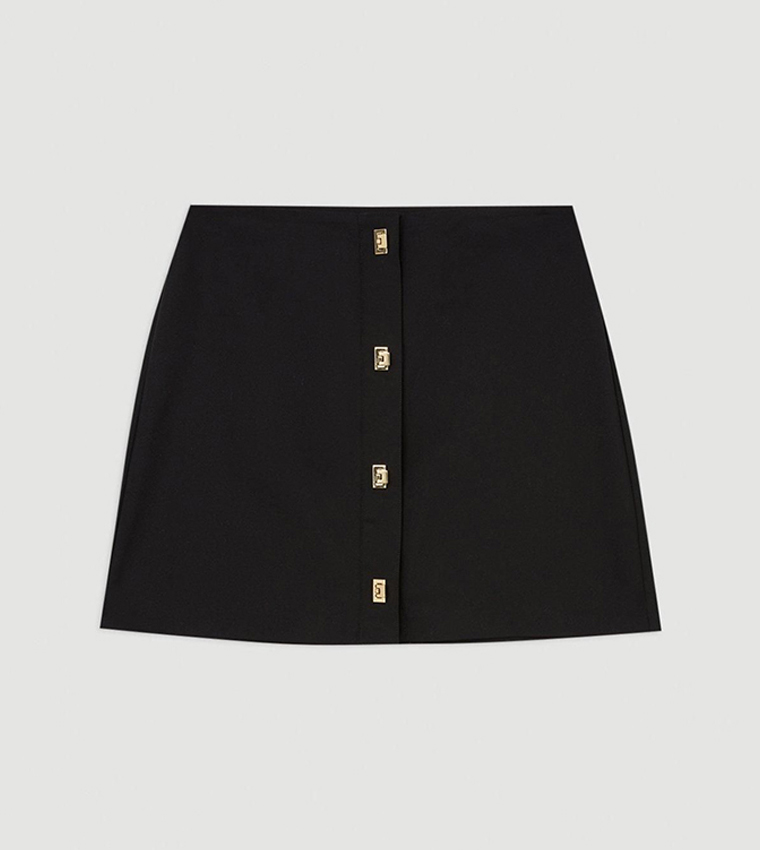 Techno Cotton Woven Skirt With Gold Clasp