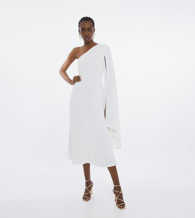 【KAREN MILLEN】コンパクト ストレッチスクエアネック ドレス Buy Karen Millen Petite Compact Stretch Viscose One Shoulder