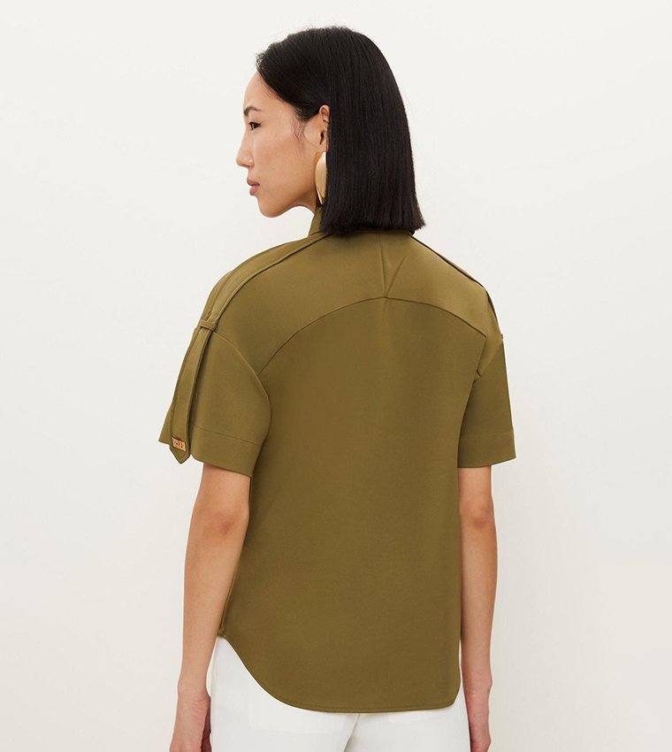 Twist Lock Button Long Sleeves Shirt