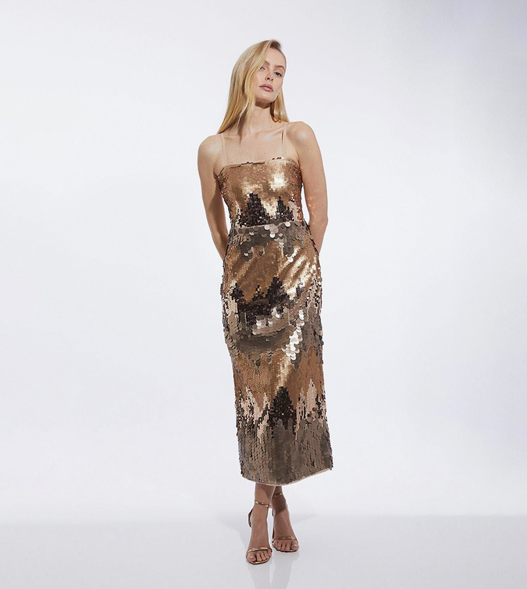 green emerald velvet dress Karen Millen Nude Embellished Woven Long Sleeved Maxi Dress UK 10