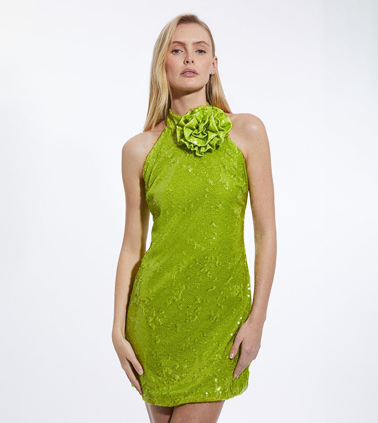 karen millen green sparkly dress Buy Sequin Dramatic Rosette Woven Mini In Tutu Dress
