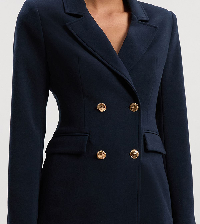Compact Stretch Essential Doubled Breasted Blazer