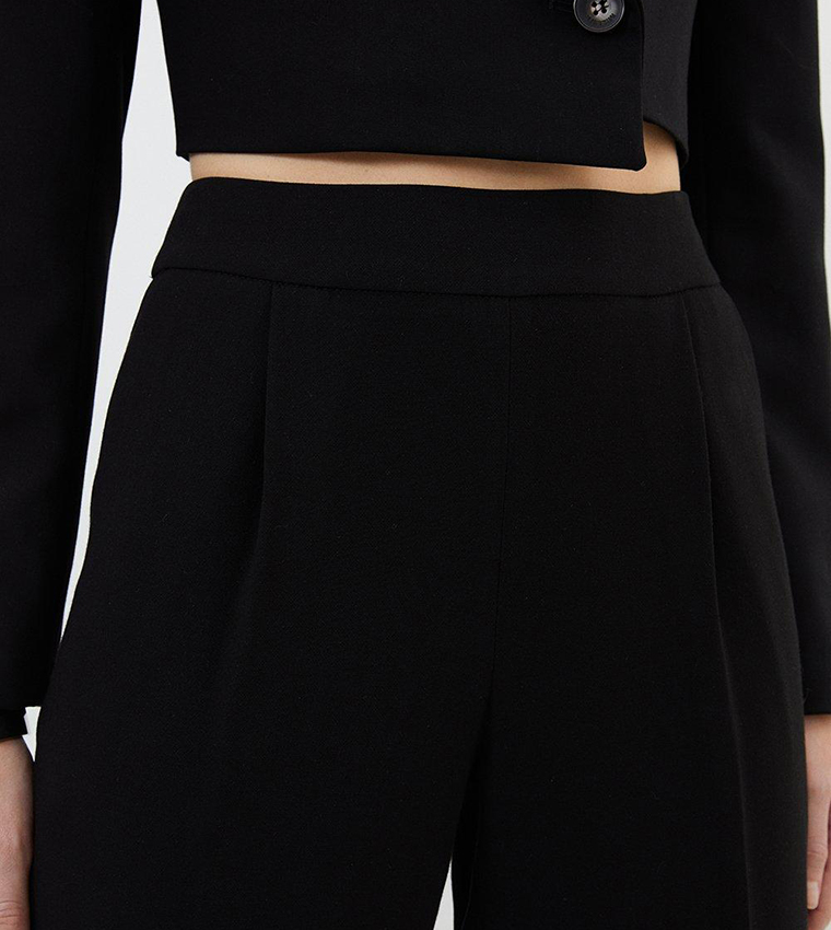 Compact Stretch High Waist Tailored Trousers