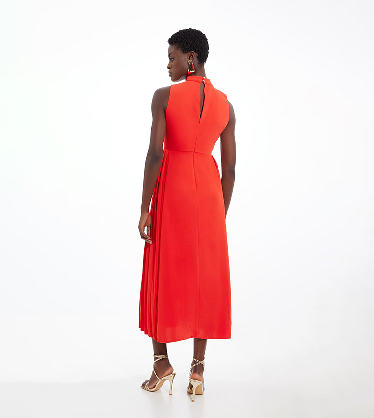 Petite Pleated Panel Midaxi Dress