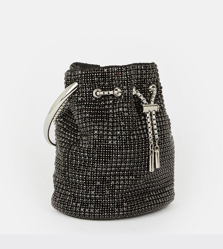Rhinestone Bucket Hoop Clutch