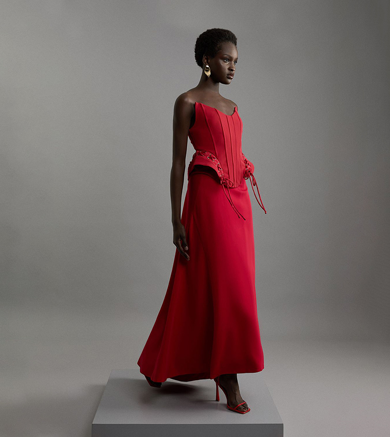 Tailored Maxi Waterfall Skirt