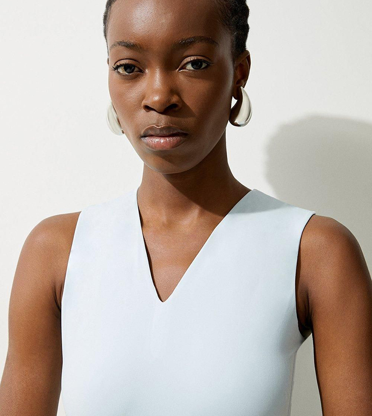 Contour Plunge Sleeveless Bodysuit Top