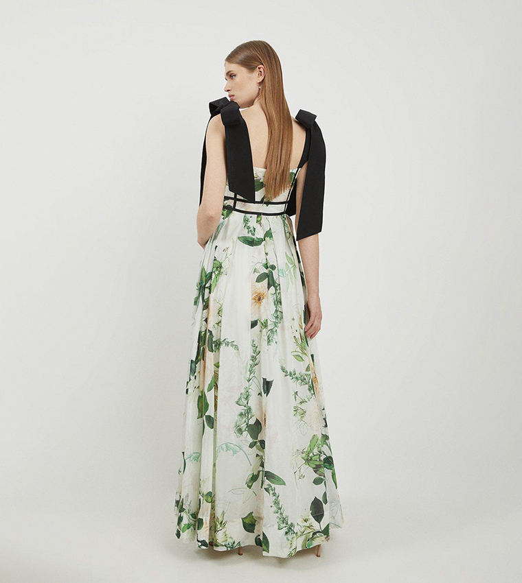 lydia millen silk cotton scenic floral maxi dress KAREN MILLEN Karen Millen - Lydia Millen Petite Silk Cotton Scenic Floral  Maxi Dress