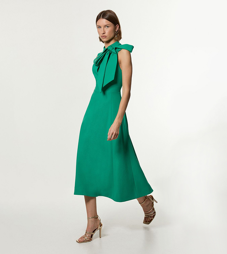 knee length dresses for ladies Maeve Pleated Midi Dress: Floral Midi Dress, Sundress, Plisse Dress, Blue  Midi, Green Midi, Summer Dress