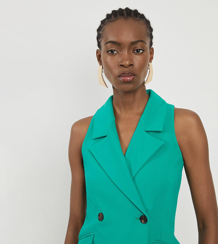 Buy Karen Millen Compact Stretch Halter Neck Mini Blazer Dress In Emerald |  6thstreet Kuwait