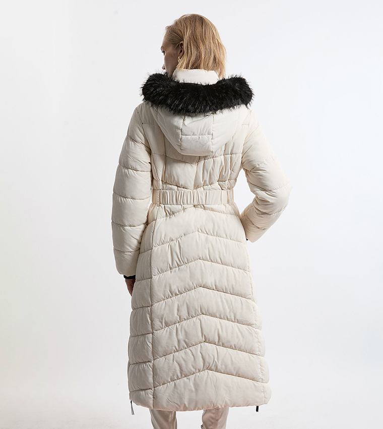 michael michael kors quilted nylon and faux fur puffer