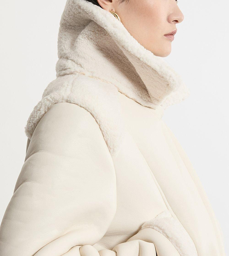 Buy Karen Millen Faux Fur Aviator Crop Jacket In Cream | 6thstreet UAE