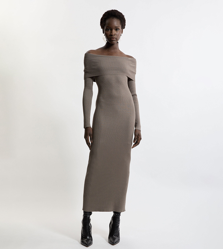 soreya bardot knit dress Soreya Mini Bardot Knit Dress