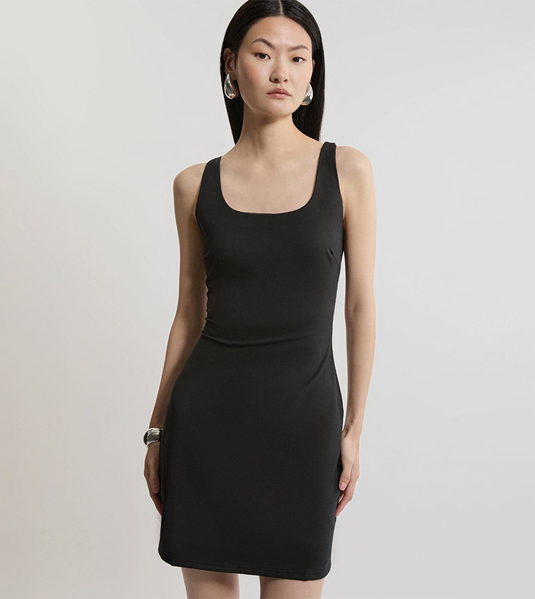 Stretch Jersey Strappy Mini Dress