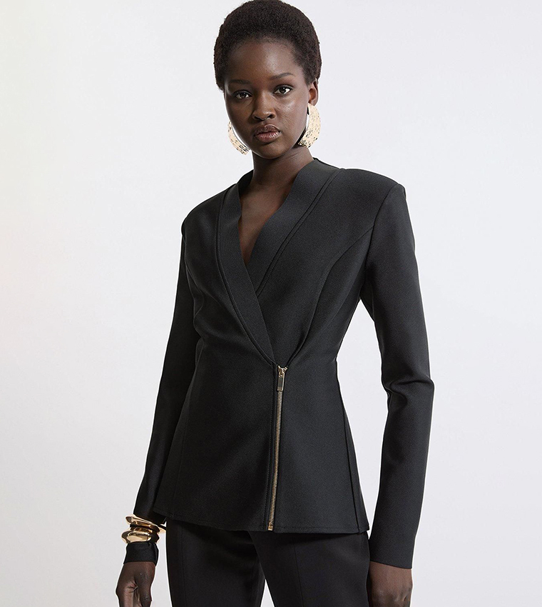 Knitted Side Zip Longline Jacket