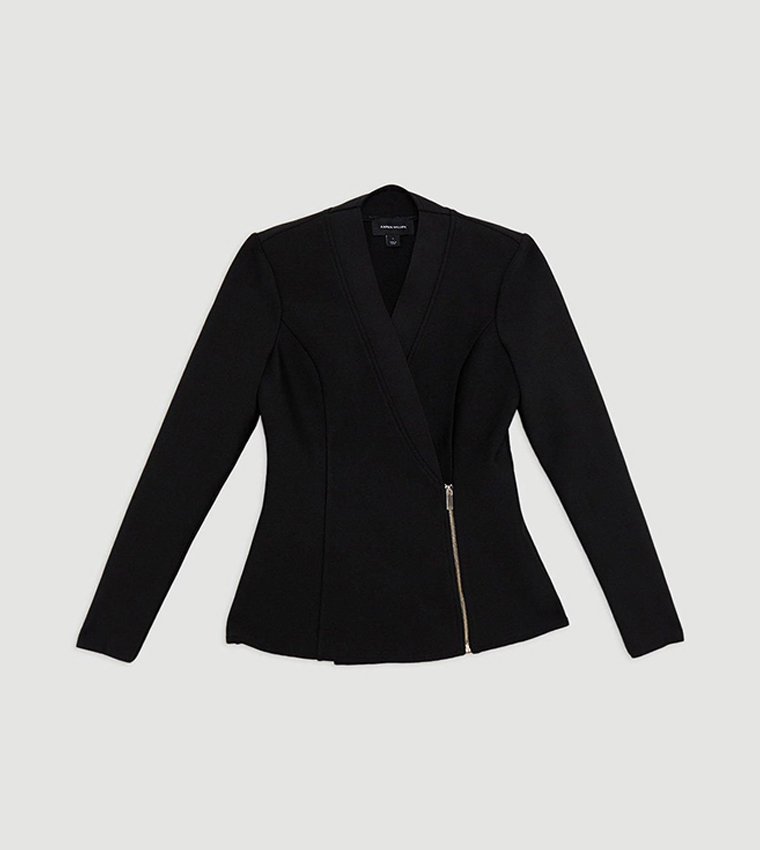 Knitted Side Zip Longline Jacket