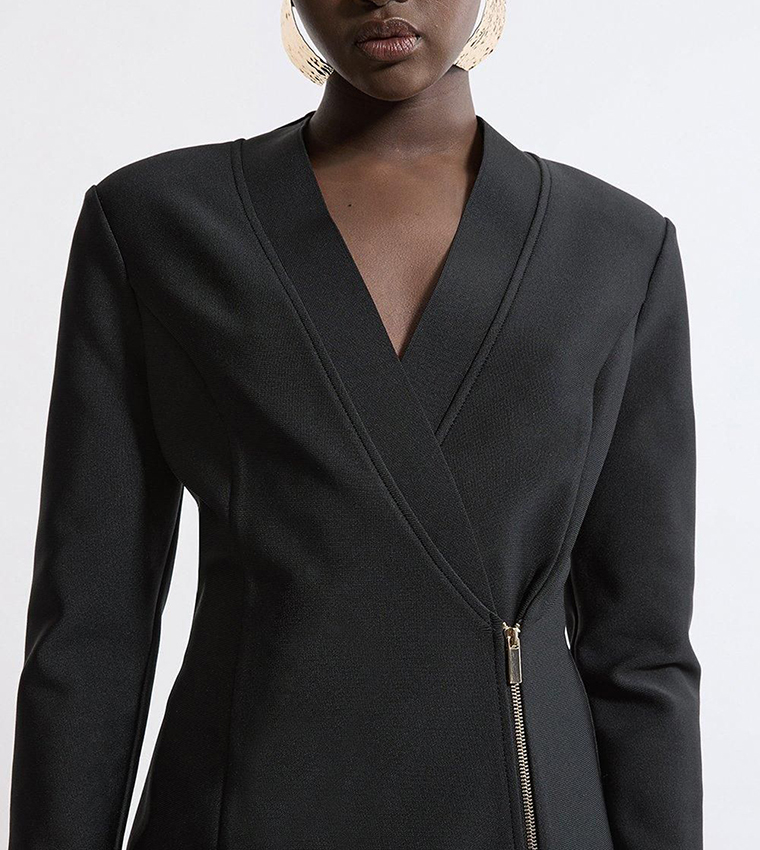 Knitted Side Zip Longline Jacket