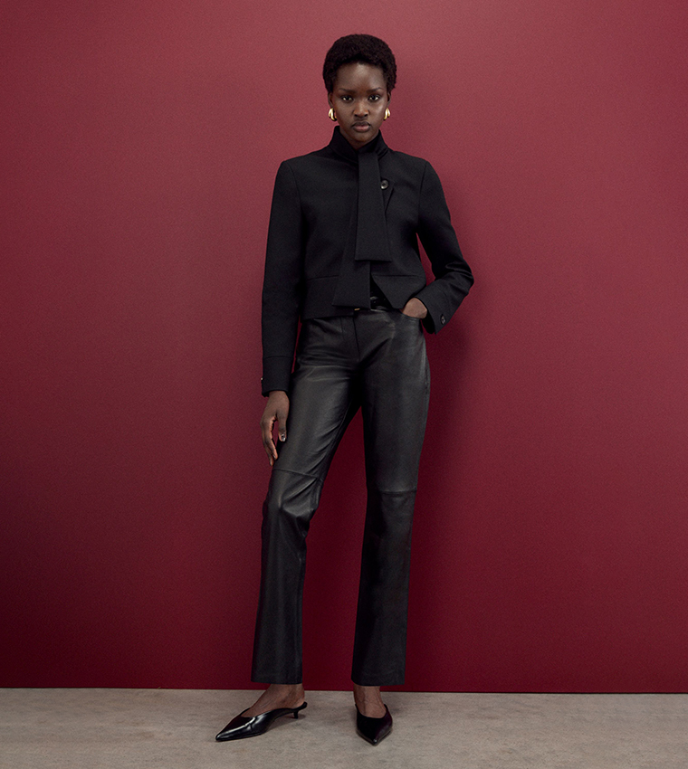 The Founder Leather Slim Fit Trousers