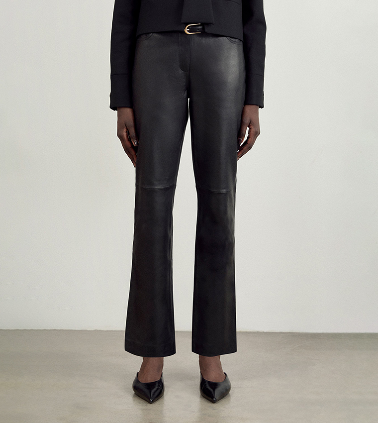 The Founder Leather Slim Fit Trousers
