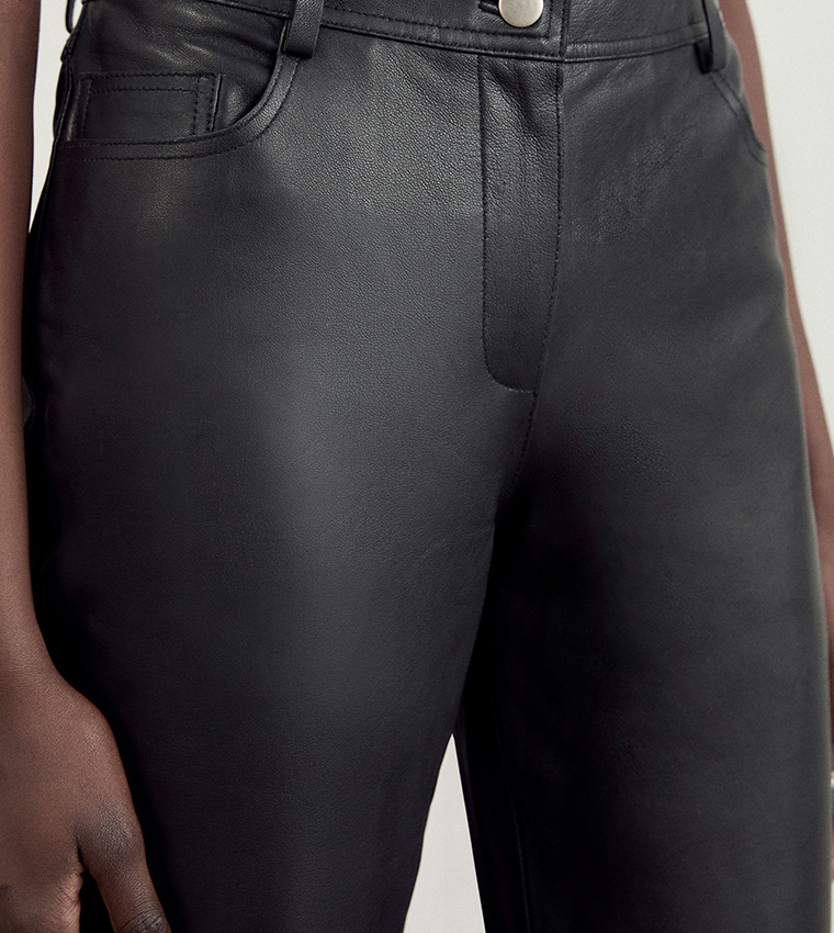 The Founder Leather Slim Fit Trousers