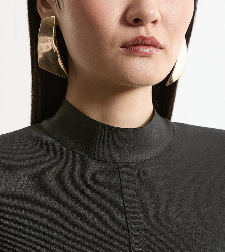 Figure Form Bandage Asymmetric Knit Midi Dress