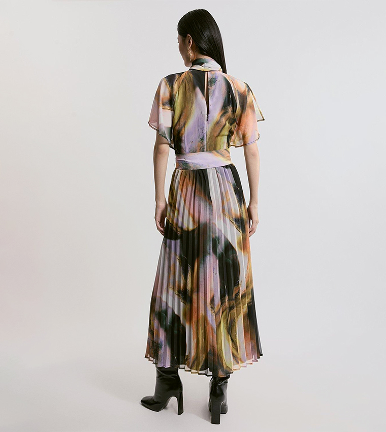 فستان ميدي بحزام 